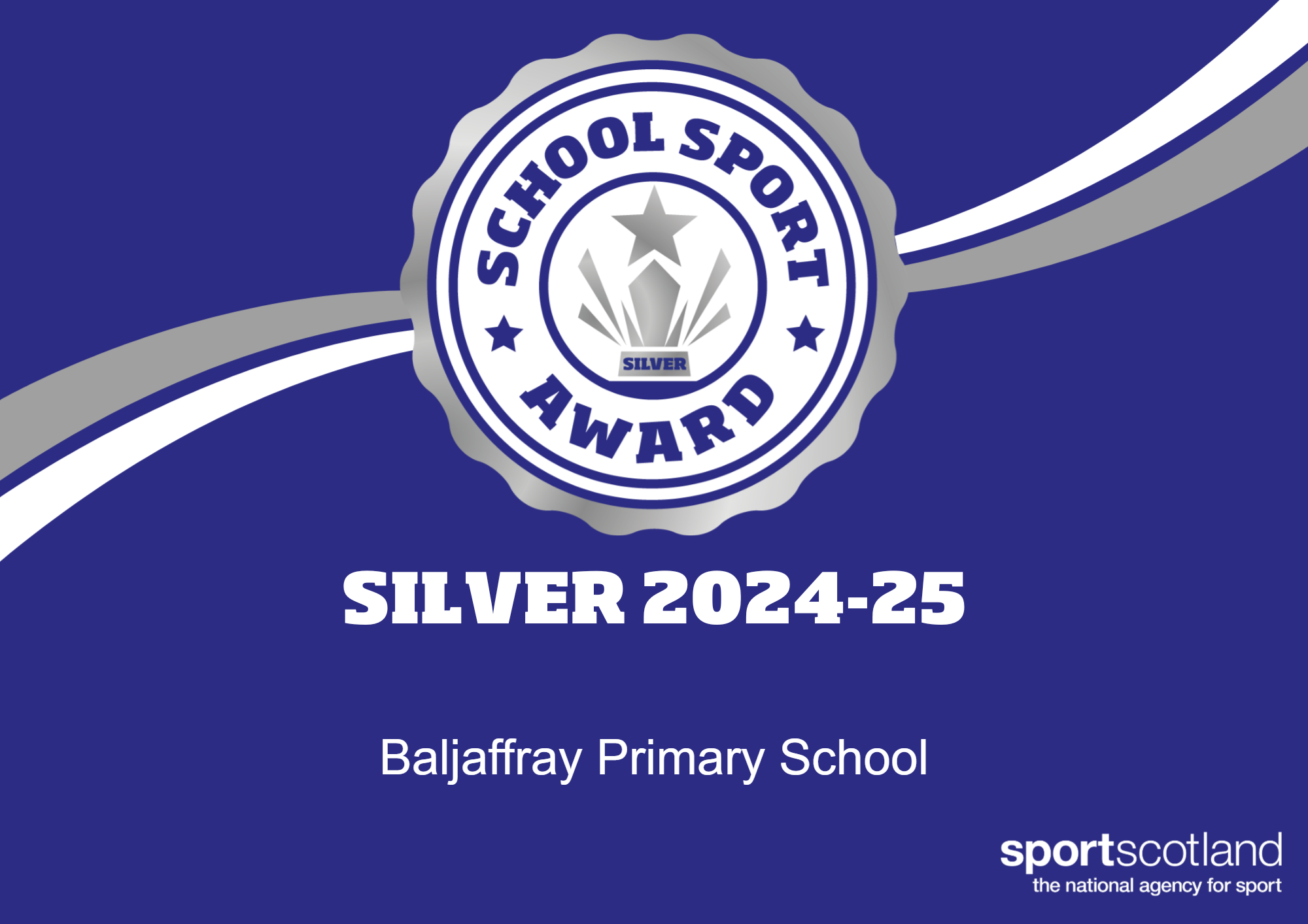 Sports Scotland Silver award 2024-25 certificate